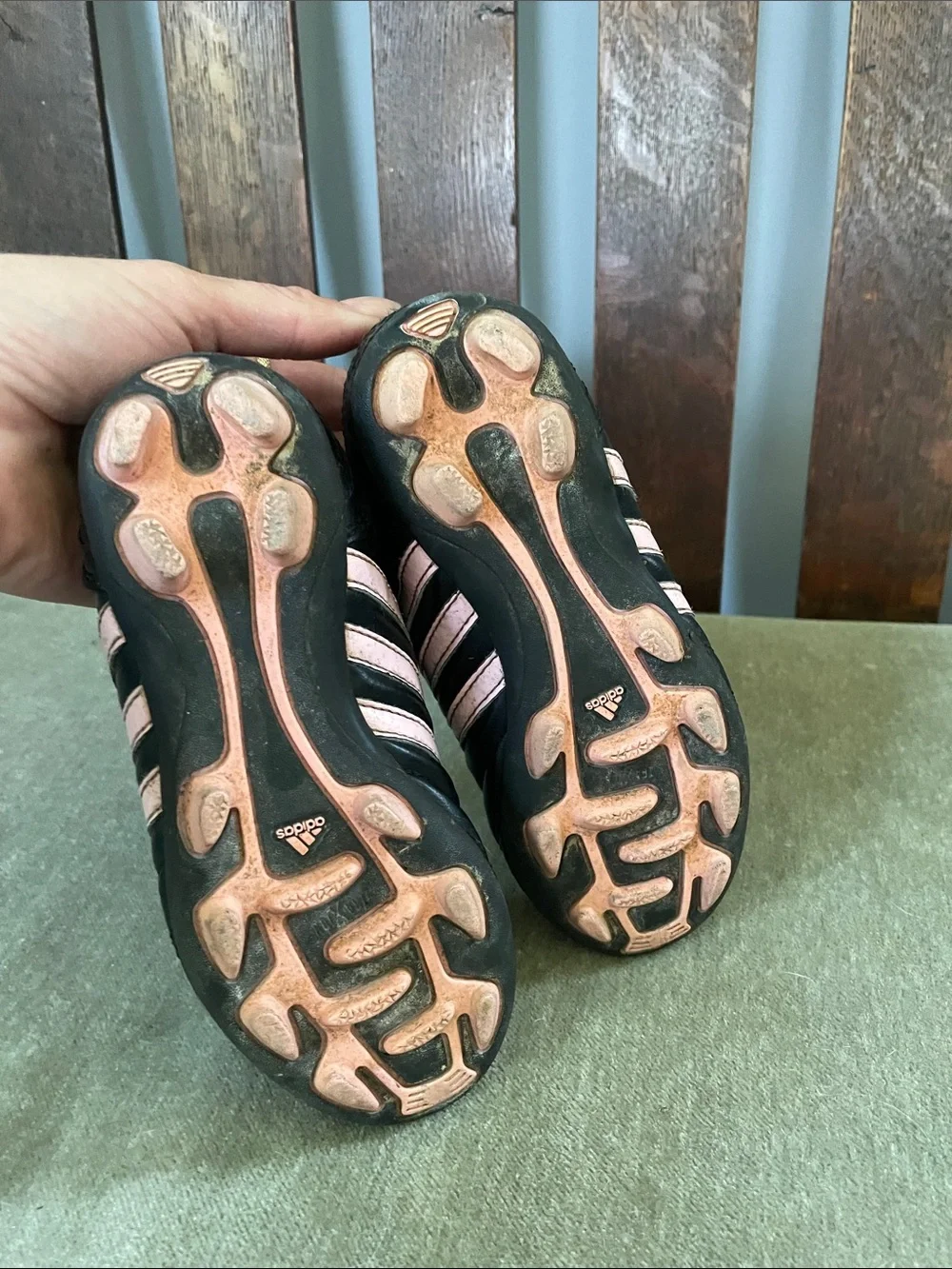 adidas Kids Black Sneakers with Pink Stripes